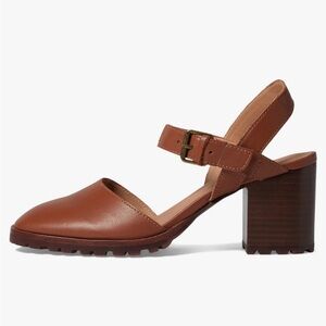 Madewell The Claudie Heeled Lugsole Mary Jane in Leather